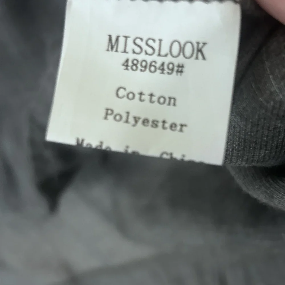 Mislook Gray Oversized Cotton Blend Short Sleeve Tunic Raw High Low Hem XL
